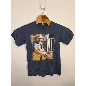 Jason Aldean 2012 Tour Short Sleeve Band T-Shirt Size Small Blue